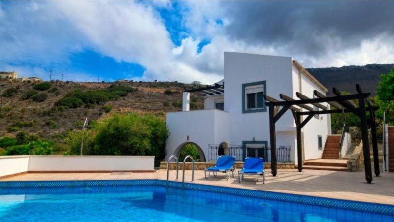 Kokkino Chorio Kreta, Kokkino Chorio: Ruhige Villa mit spektakulärem Panoramablick auf das Meer zu verkaufen Haus kaufen